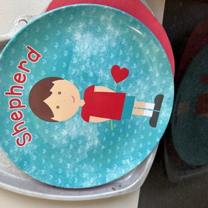 Little Girl Plate and Bowl Set Personalized Plastic Children - Etsy
