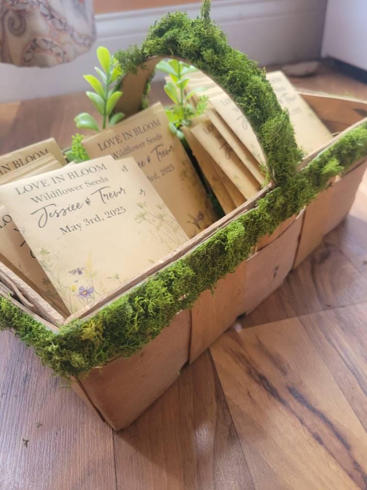 Bulk Custom Wildflower Seed Packet for Wedding, Love in Bloom Wedding Favors, Seed Included Personalized Seed Packets, Wedding Seed Envelope