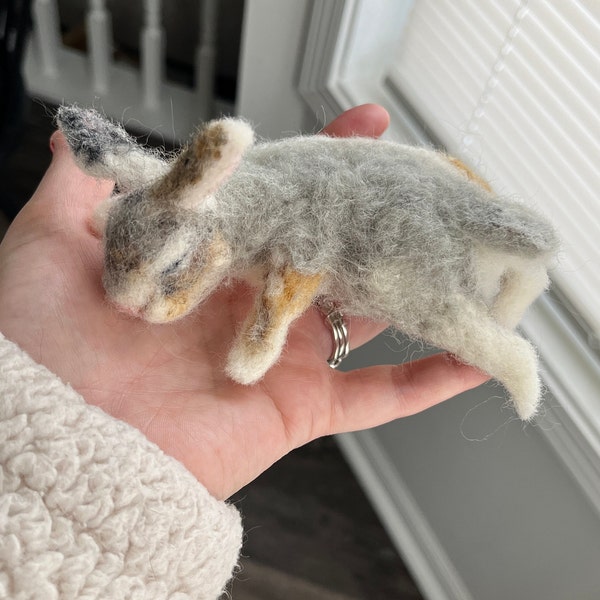 PDF FILES Needle Felt Pattern - Realistic Sleeping Baby Bunny - Instant ...