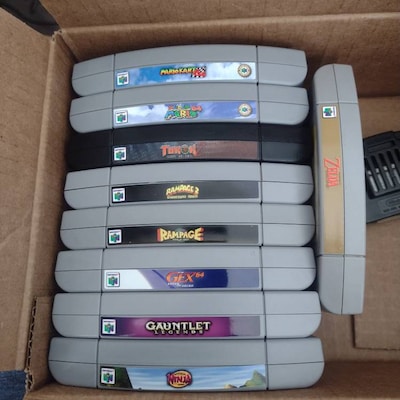 N64 half Width End Labels Entire US Library Variants Player's Choice ...