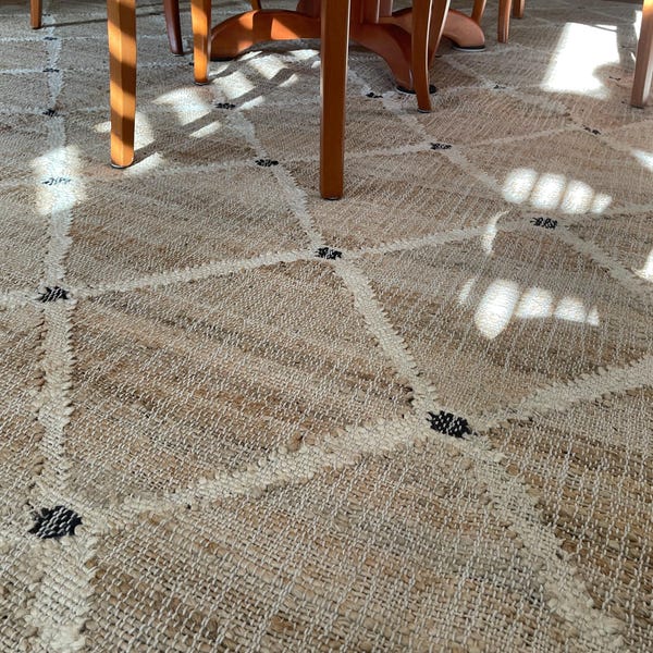 Multi Diamond Chindi Jute Rag Rug, Handcrafted Sustainable Home Decor ...