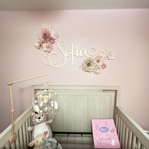 Baby Sophia Nursery Name Cutout Custom Wood Wall Name Sign Wall Hanging ...