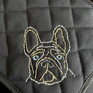 フレンチブルドッグの刺繍パターン：初心者向け簡単犬の肖像画（PDF