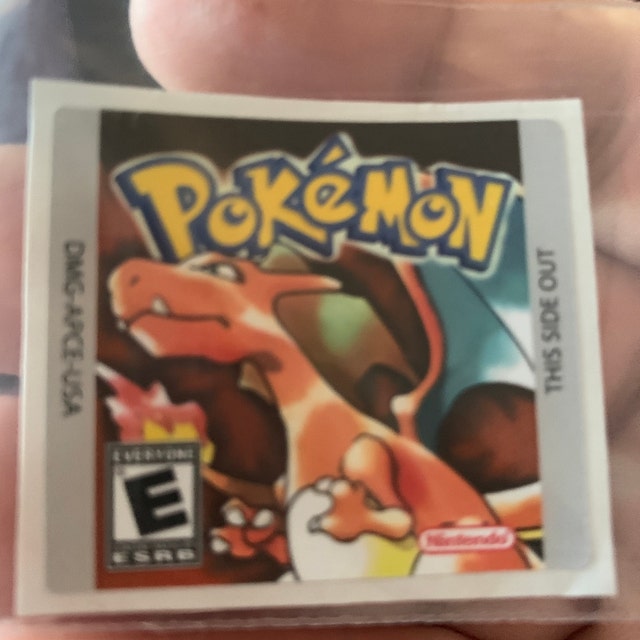 Gameboy Pokemon Red Version Replacement Label Decal Sticker Nintendo  Cartridge Choose Glossy or Metallic variation