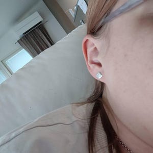 Customer photo, Alien UFO Stud Earrings