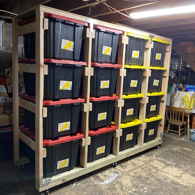 DIY Tote Rack Plans for the HDX 27-gallon Bins Sold by Home Depot 7 ...