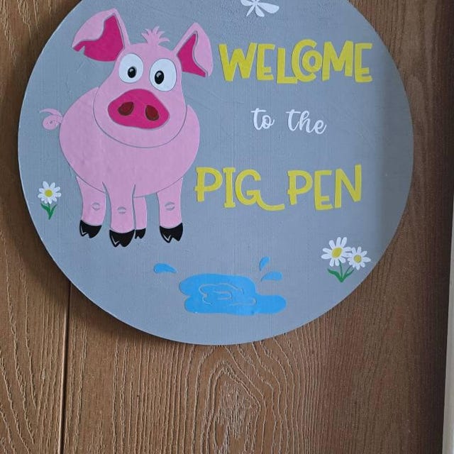 Welcome to the Pig Pen SVG, Farmhouse Door Sign Cut File, Layered