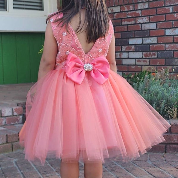 Satin Tulle Ruffle Girl Dress Birthday Princess Mesh Knee Ankle Length ...