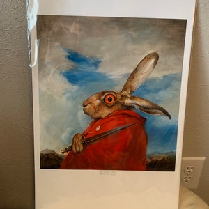 The March Hare (print) Ides of March, Crazy Rabbit, Bunny Eyes, Artwork