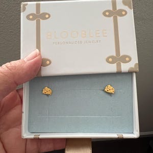 Customer photo, Cheese Wedge Stud Earrings