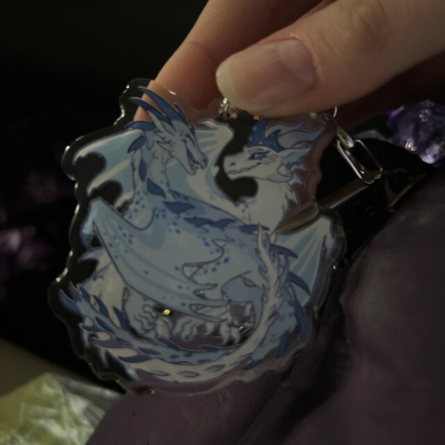Snowfox and Snowflake [ Wings of Fire WOF Acrylic Charm ]