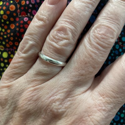 thumbnail image 2 of 3mm Plain Sterling Silver Ring Band - 925 Nickel Free, Unisex Everyday Wear 2 of 10
