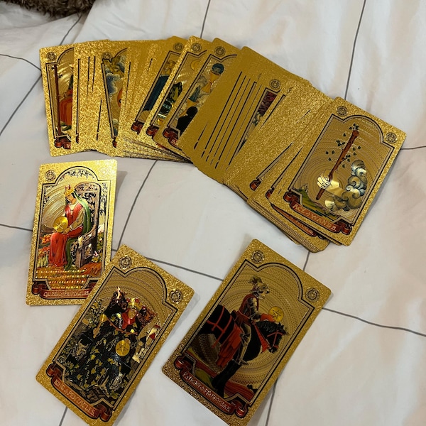 Gold Foil Rider Waite Tarot Deck With Booklet and Classic Original ...