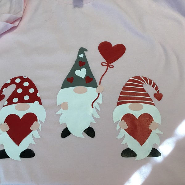 Three Gnomes Holding Hearts Svg, Valentine's Day Cut Files, Gnomes Svg ...