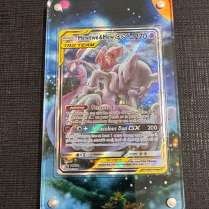 Mewtwo & Mew GX SM191 | Extended Art Display Case for Pokemon Card