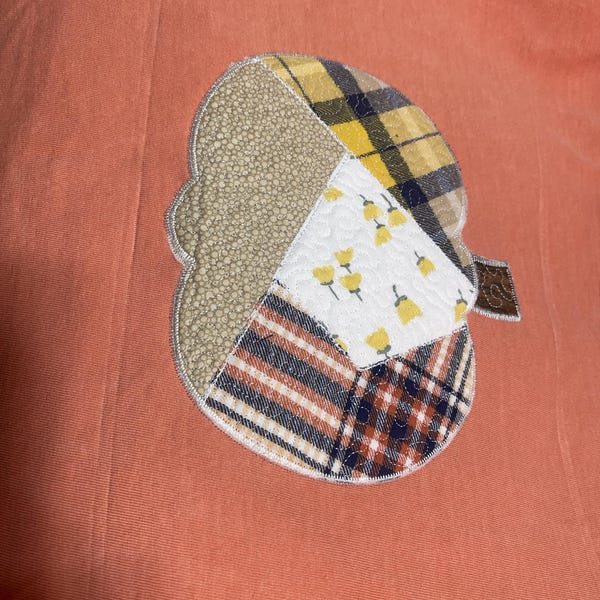 Quilted Patchy Patchwork Pumpkin Applique Machine Embroidery Design - Etsy