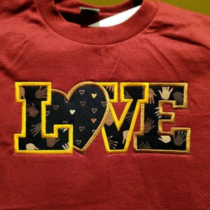 Love Embroidery Design Valentine Applique heart Applique Machine ...