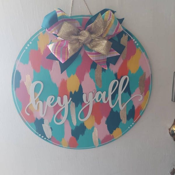 Watermelon Welcome Sign, Summer Door Hanger, Colorful Welcome Sign for ...