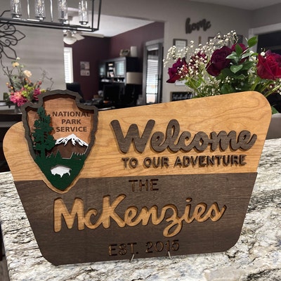 Original Designed National Park Family Sign, Wedding Gift, Outdoor
