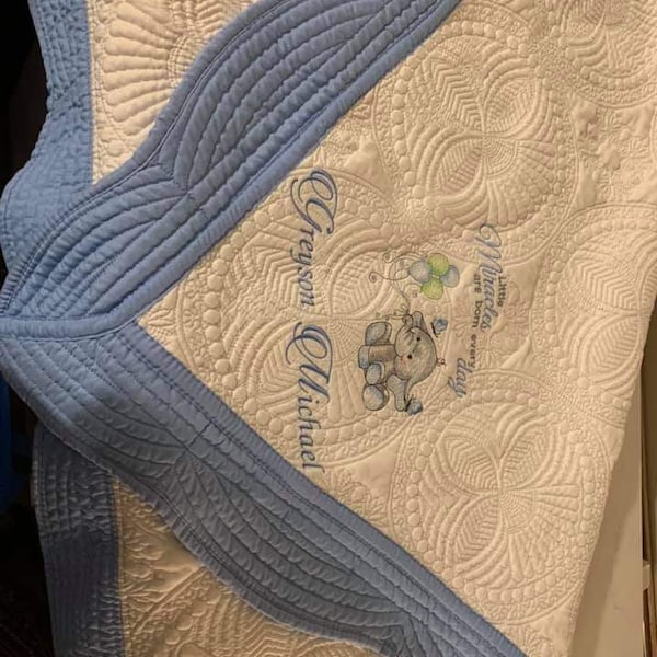 Hooked Time Personalized Quilted Blanket main image 0