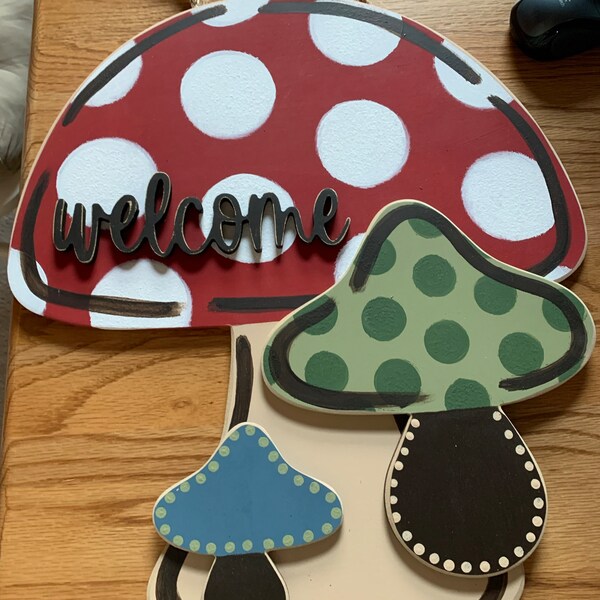 Mushroom Door Hanger | Nature Decor | Earthy Decor | Outdoor Decor ...