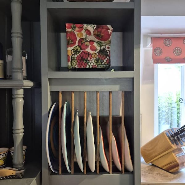 Plate Rack Wall Mounted Wooden Hand Made Will Fit 1 1