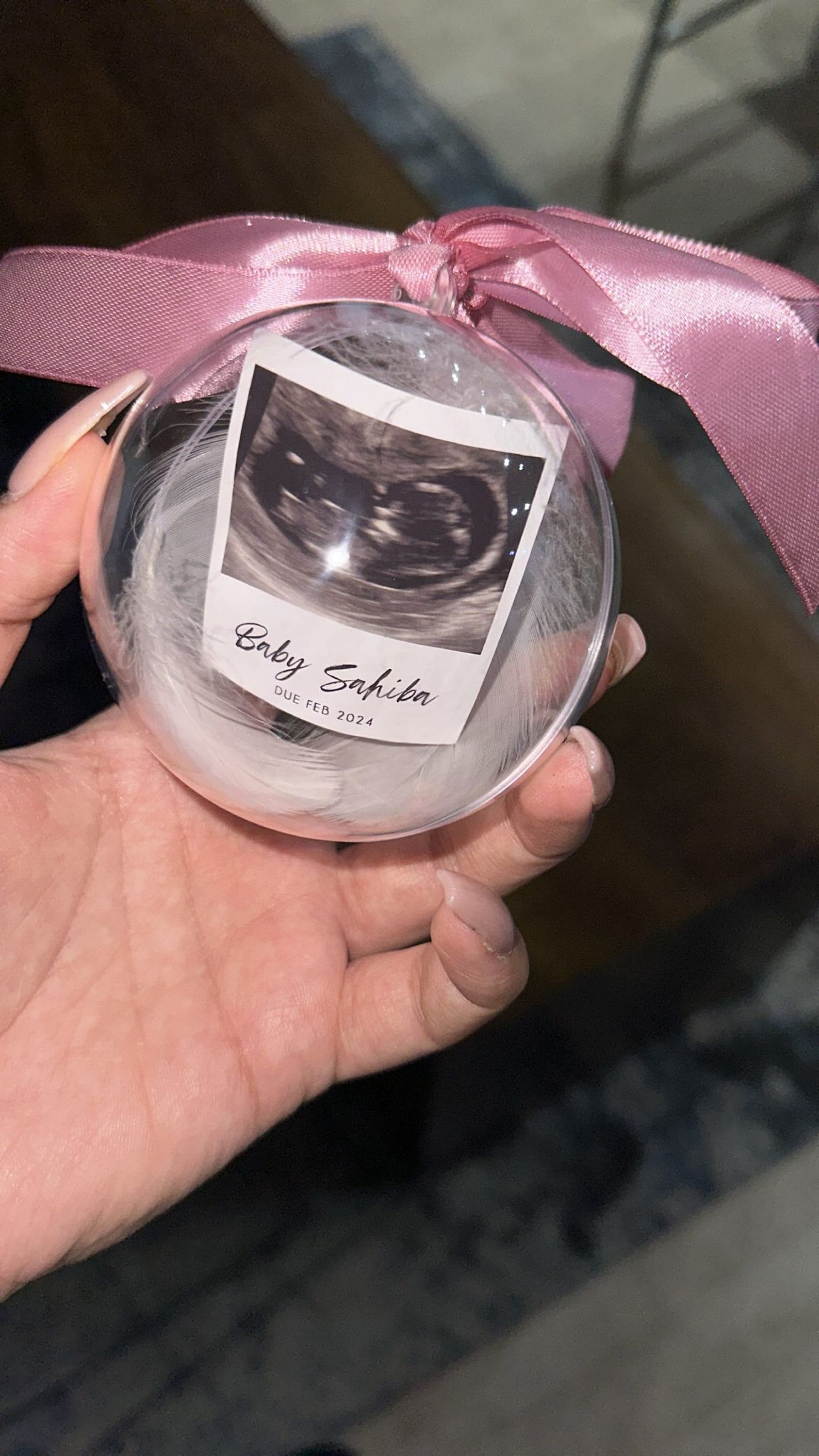 Personalised Photo Memorial Memory Christmas Feather Bauble - Special Memory Bauble - Photo Bauble - Decoration Bauble