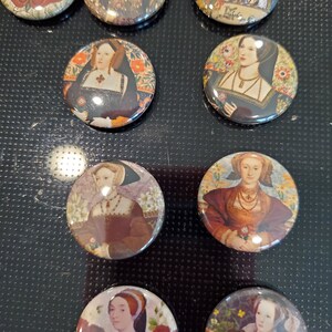 The Tudors King Henry VIII and His Six Wives Set of 8 Pins or Magnets ...