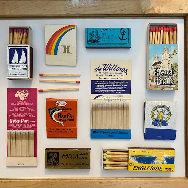 Matchstick Books Vintage Matchbooks, Lot of 5 or 10, Random Matchbooks, Vintage Hotel ...