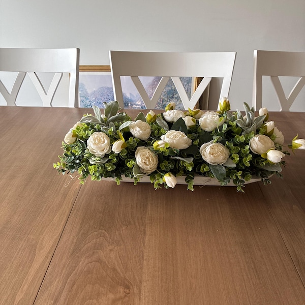 Dining Table Centerpiece Box Decor Table Arrangement Farmhouse Floral ...