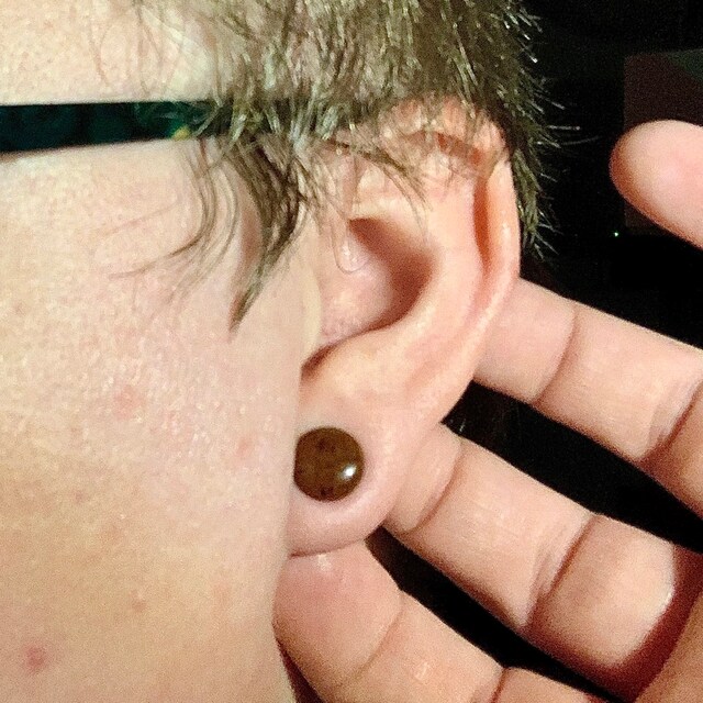 Pair Of Single Flare Mahogany Obsidian Stone Plugs – Gauge Earlets Body Jewelry, Lobal Domination, New No Tags
