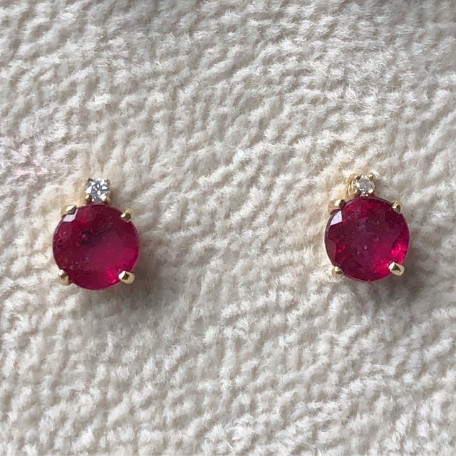 Ruby♥୨୧˙˳⋆﻿　　0118 Mozambique Ruby Natural Unheated Cushion 4.27 x 7.86mm (PAIR
