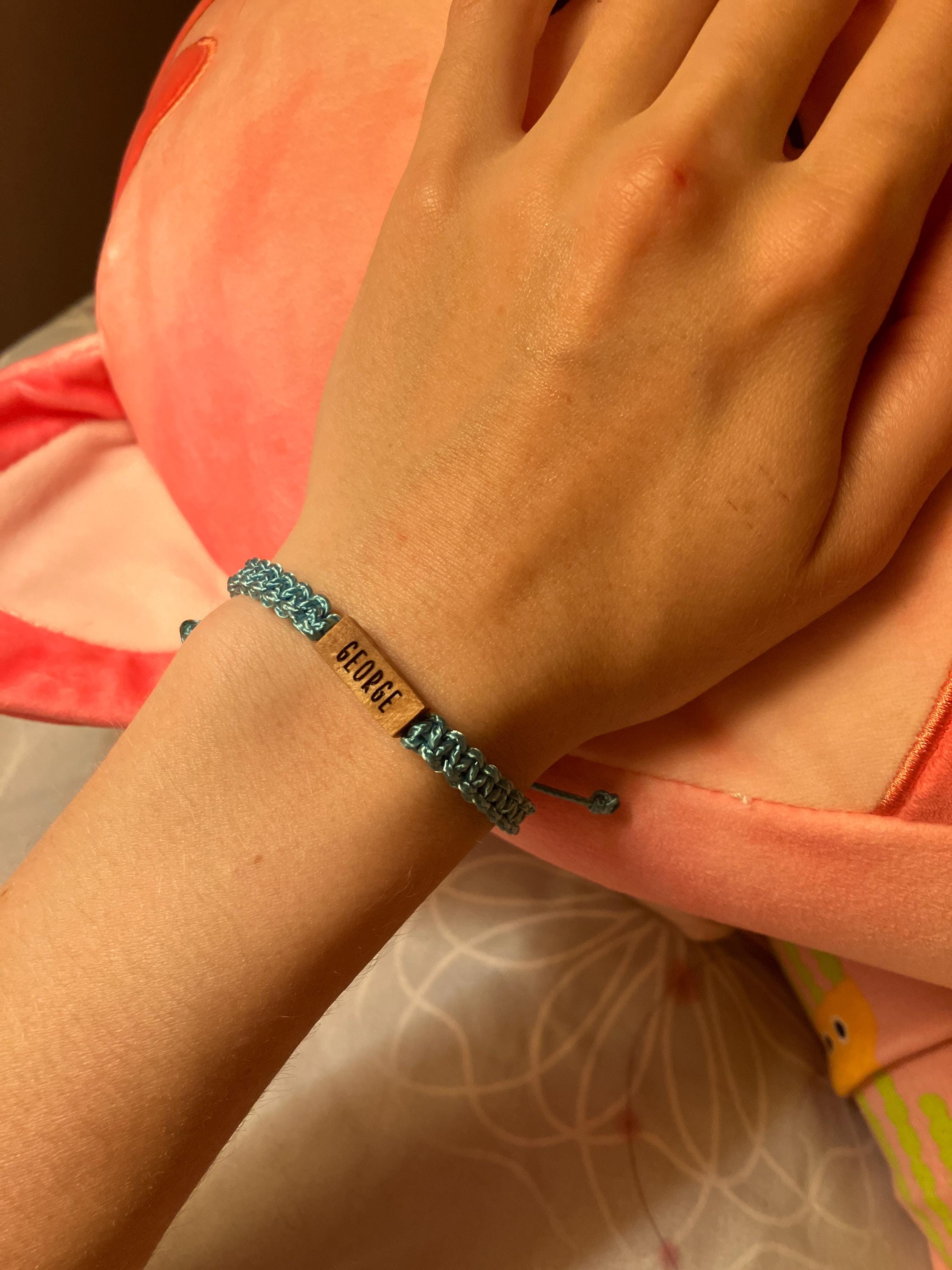 Personalized Pet Bracelet, Reclaimed Maple Wood, Adjustable Macrame Braided Paracord, Dog/Cat Memorial, Engraved Paw Print Custom Name