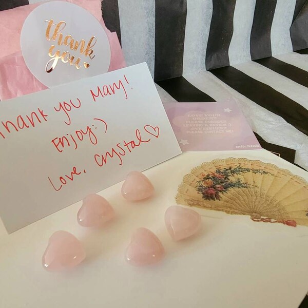 Tiny Pink Pocket Tokens Crystal Hearts || Original by Witchtok, Mini ...