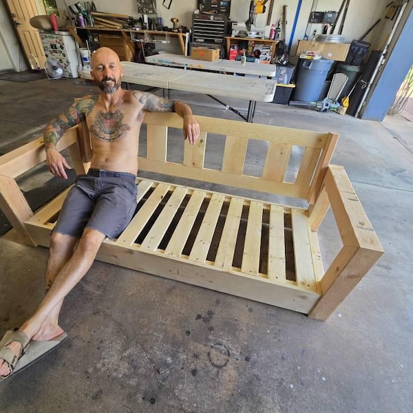 DIY Modern Outdoor Patio Sofa Couch Build Plans | Instant Digital ...