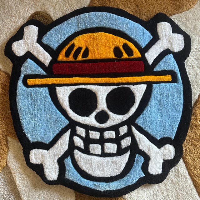 One Piece Quilted Rug | Handmade Anime-inspired Carpet | Soft
