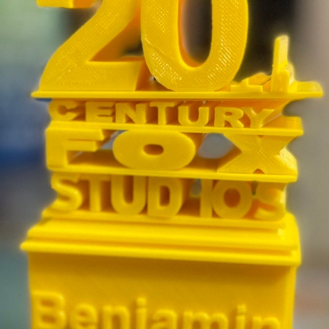 20th Century Fox Style Logo 3D Printed Puzzle W/alphabet and 