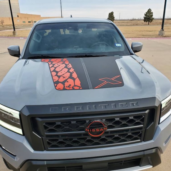 Graphics for 2022-2027 Nissan Frontier Hood Stripes, Decal, Sticker S ...