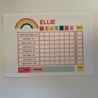 Girls Reward Chart Printable Pink Rainbow Chore Chart Routine Chart ...
