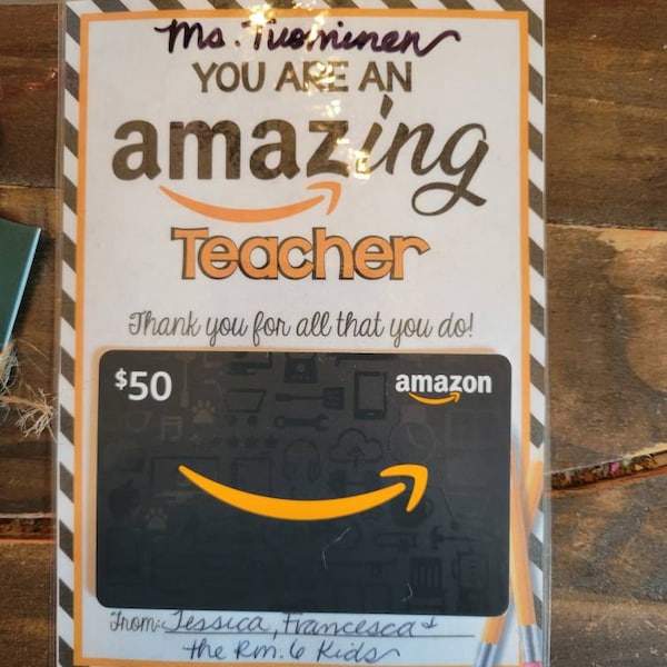 Teacher Mcdonald's Gift Card Holder. 5x7 DIGITAL File. Thank You ...