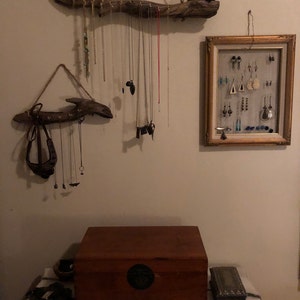 Make cool driftwood diy's by upcycling pieces of driftwood. driftwood jewelry organizer made to order jewelry hangers pick the driftwood boho decor small space storage jewelry display