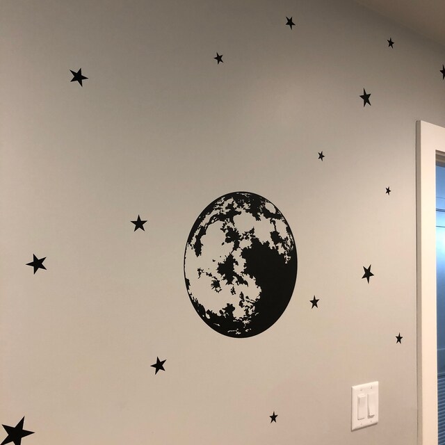 Moon Luna Vinyl Decal Sticker – White 4” X 3.4” Die-Cut Sticker For Cars, Laptops, Walls, Windows