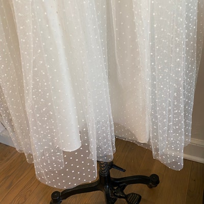 Off White Polka Dot Flocked Mesh Fabric Tulle Mesh Fabric With - Etsy