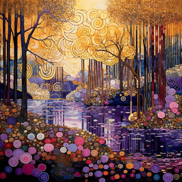Set of 5 Gustav Klimt Landscape Prints 30K Quality Digital Downloads ...