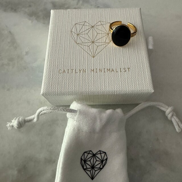 Midnight Hour Onyx Oval Ring by Caitlyn Minimalist • Vintage