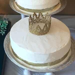 Topper Per Torta Corona Dorata Con Cristalli – 11 Cm, Con 10 Perni, Per Matrimoni E Compleanni