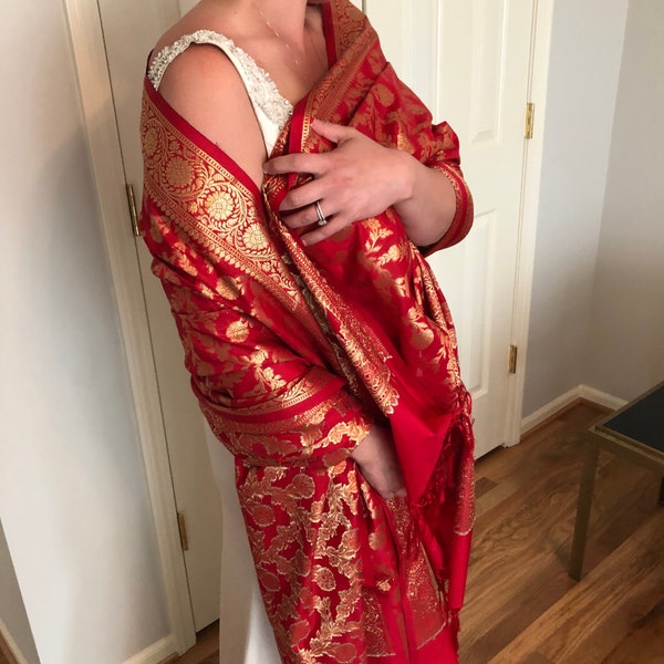 Pink Banarasi Silk Embroidered Designer Saree