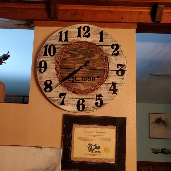 Farmhouse Wood Spool Wall Clock - 20