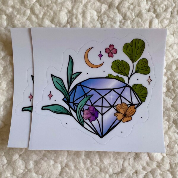 April Birth Stone Diamond Vinyl Sticker, Birth Stone, Diamond, Trendy ...