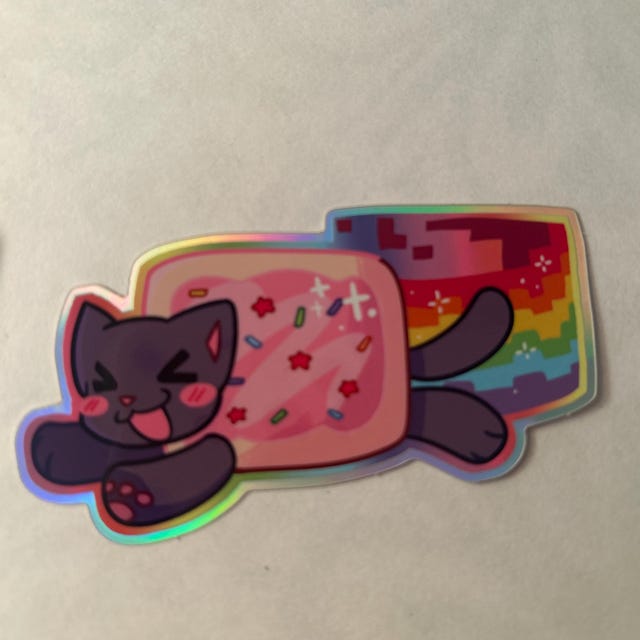 Nyan Cat! | 3.5 X 1.8 In. Holographic Vinyl Sticker - Etsy